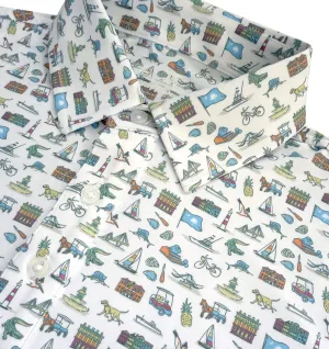 Holy City: Upcycled Club Polo - White Stylish Versatility