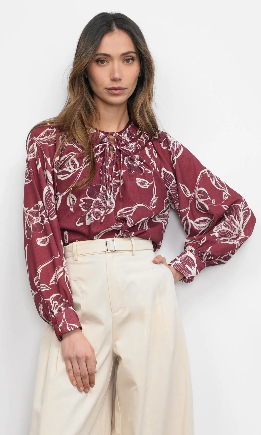 Luiza Ruched Neckline Blouse G257T7294