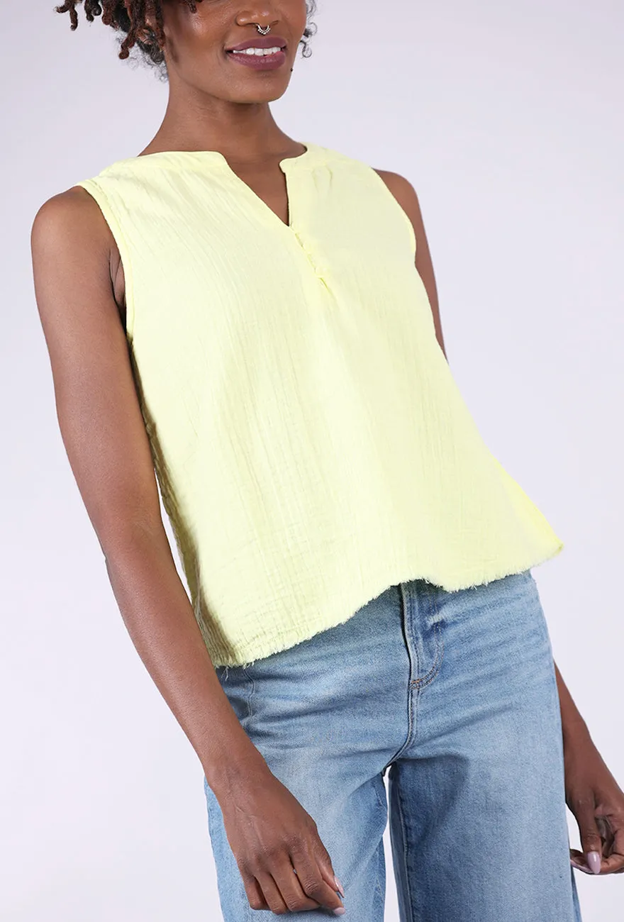 Lightweight Design Swing Henley Tank, Sunglow