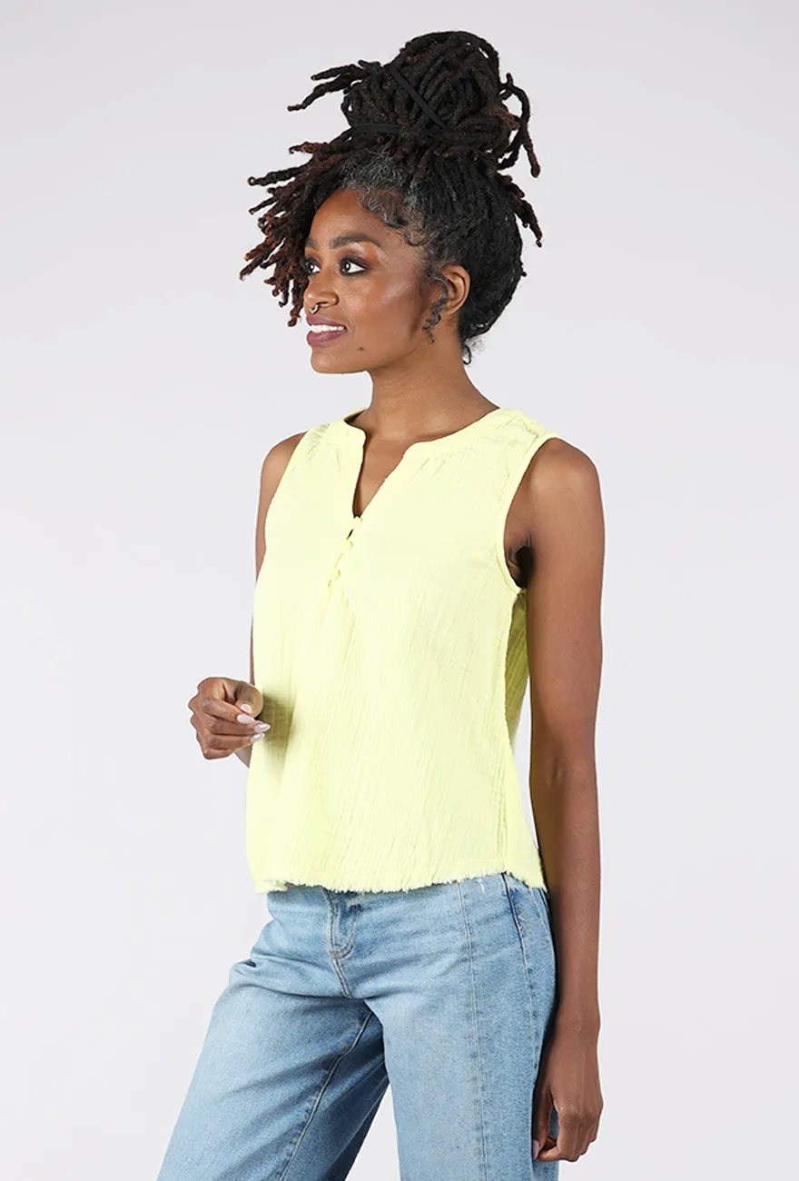 Lightweight Design Swing Henley Tank, Sunglow