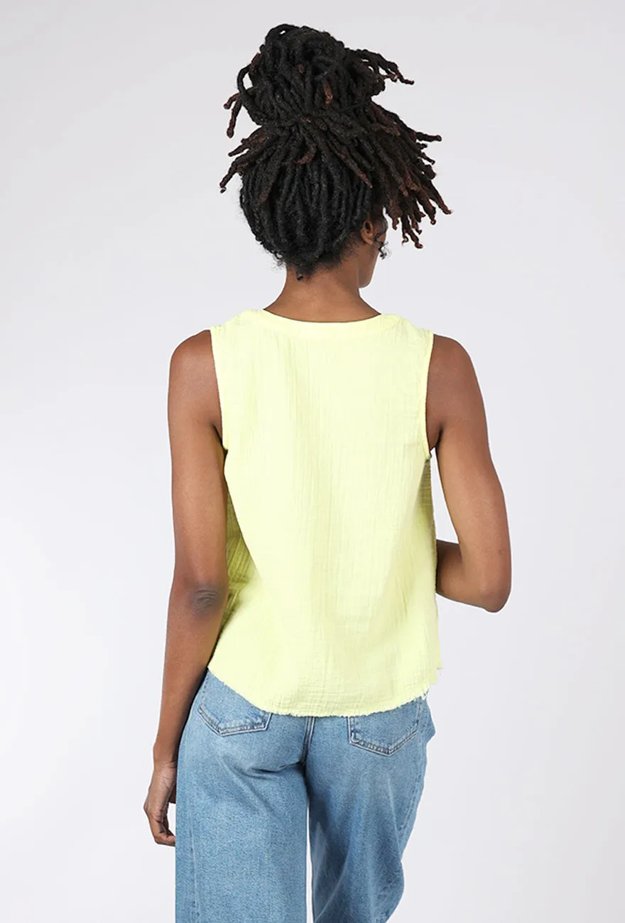 Lightweight Design Swing Henley Tank, Sunglow