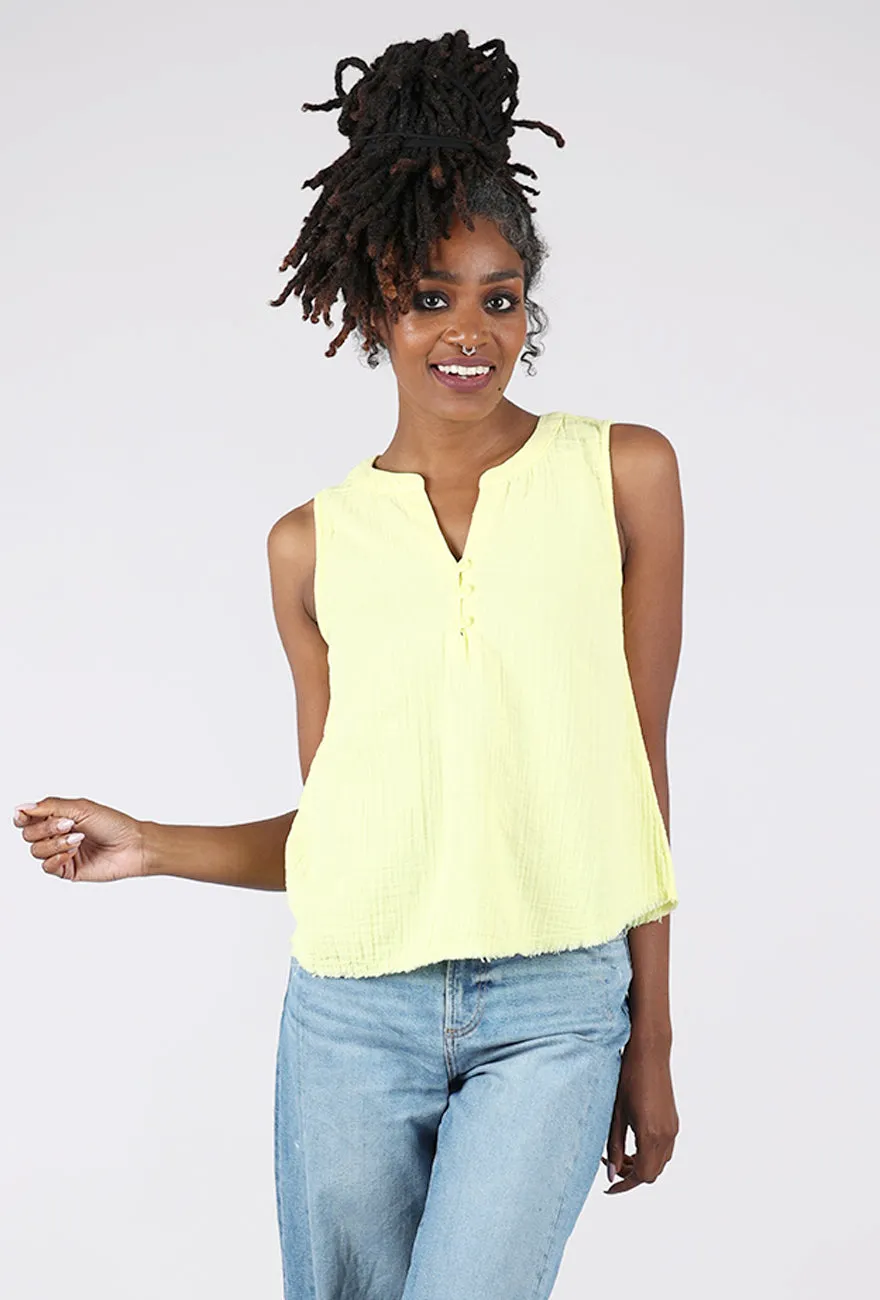 Relaxing Fit Swing Henley Tank, Sunglow