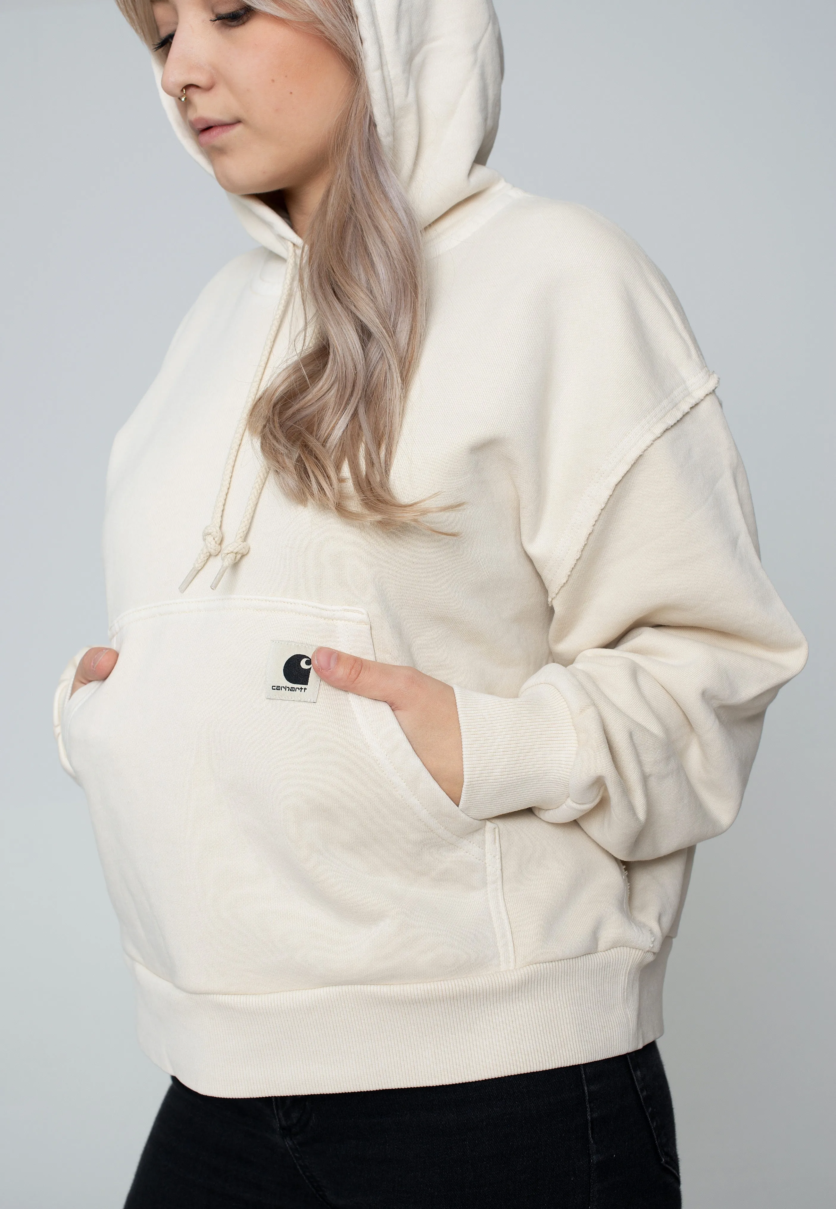 Lightweight Fashion Carhartt WIP - W' Hooded Tacoma Garment Dyed Natural - Hoodie