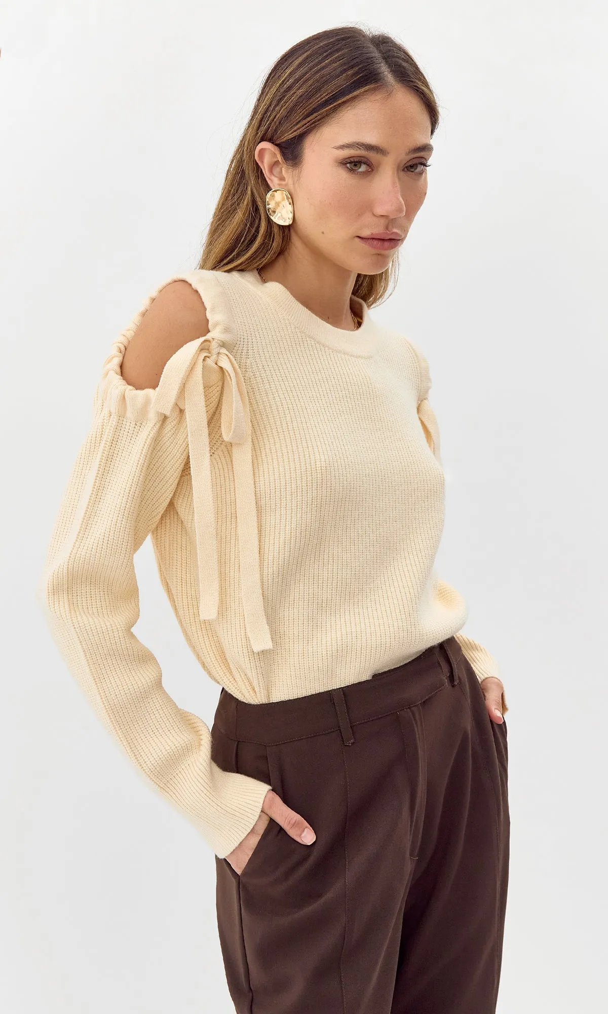 Lightweight Style Millie Cold Shoulder Knit Top