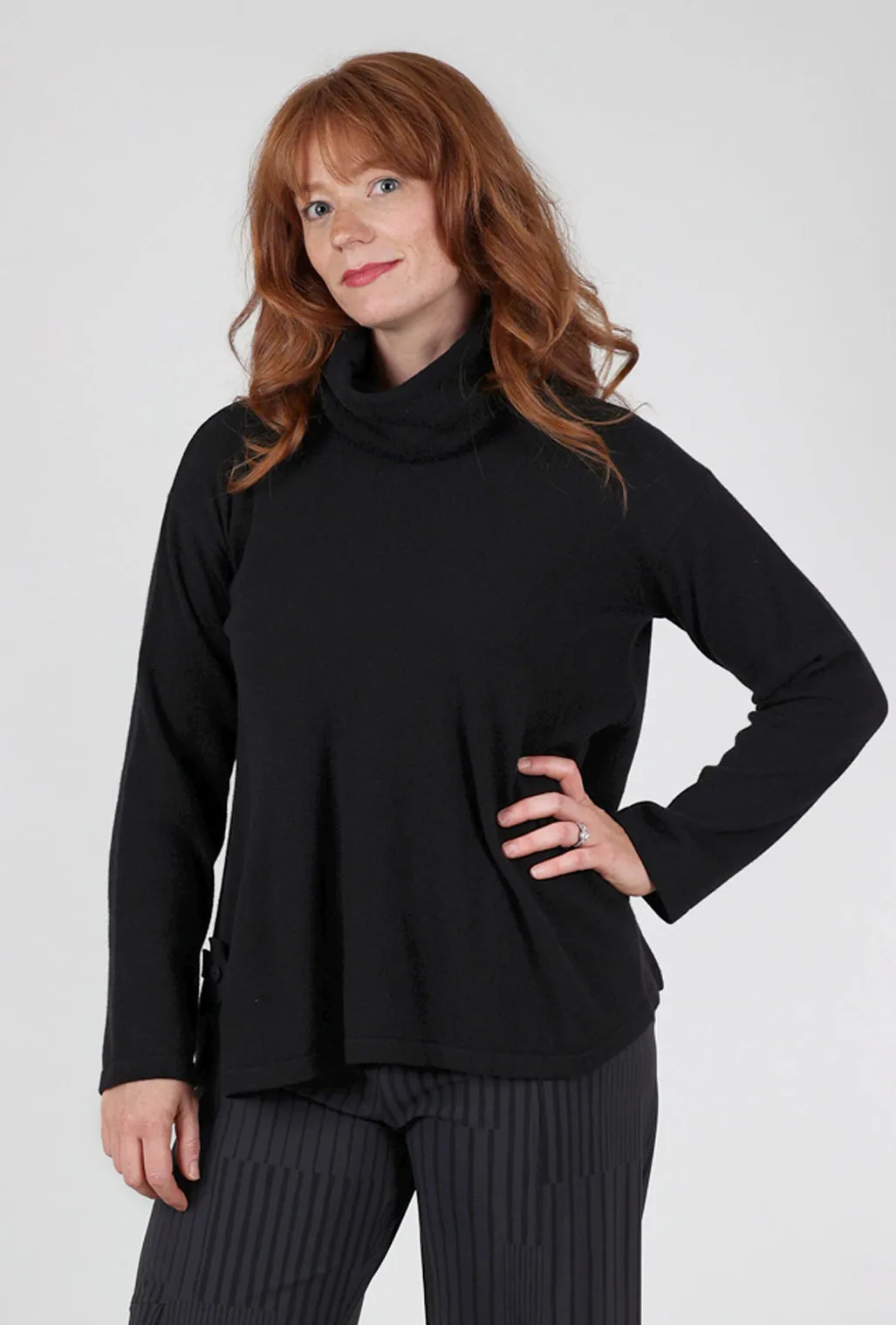 No Turtleneck, Black Cozy textured sweater Casual and cozy sweater