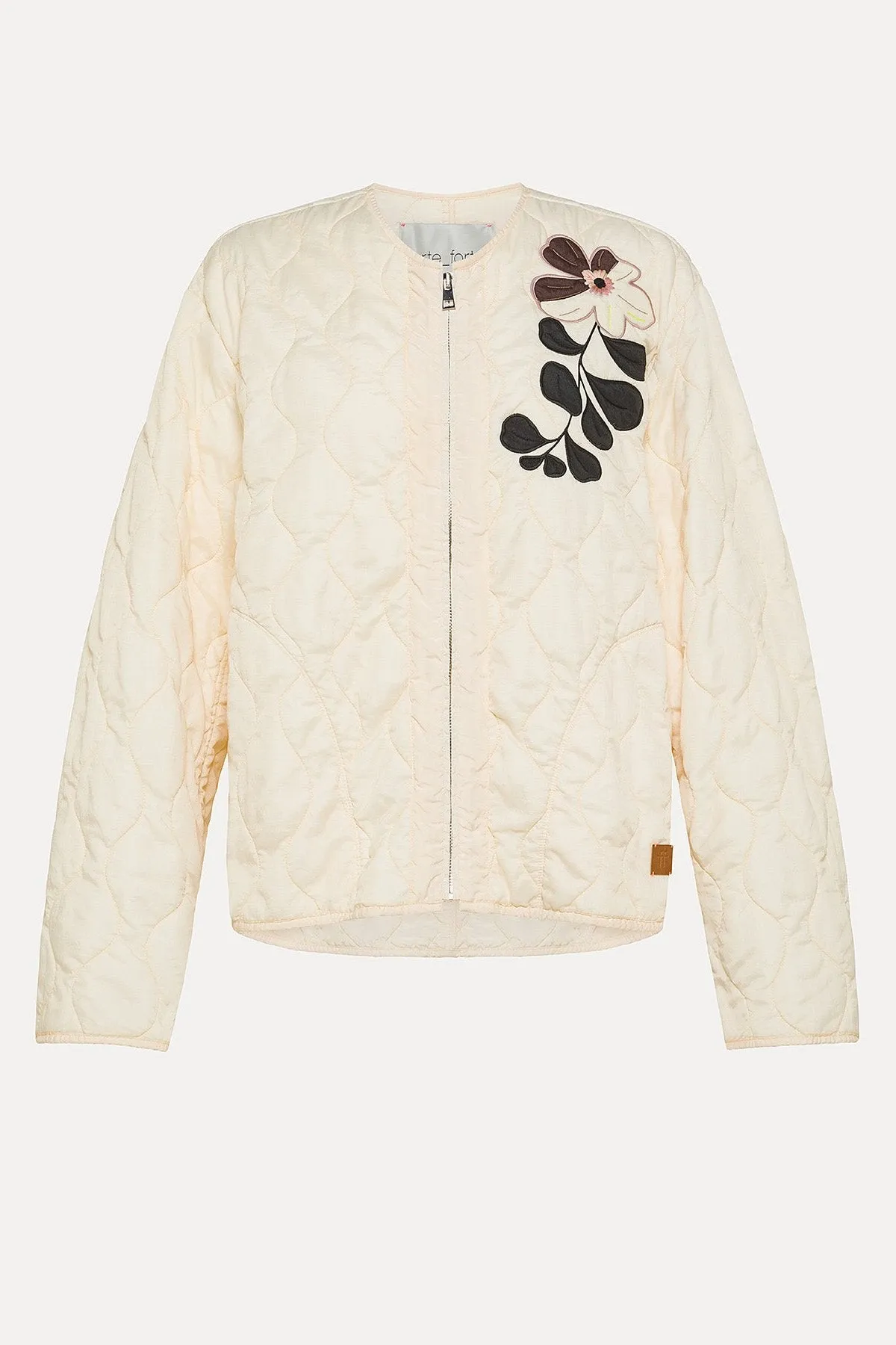 Lightweight Warmth Embroidered Ivory Bomber