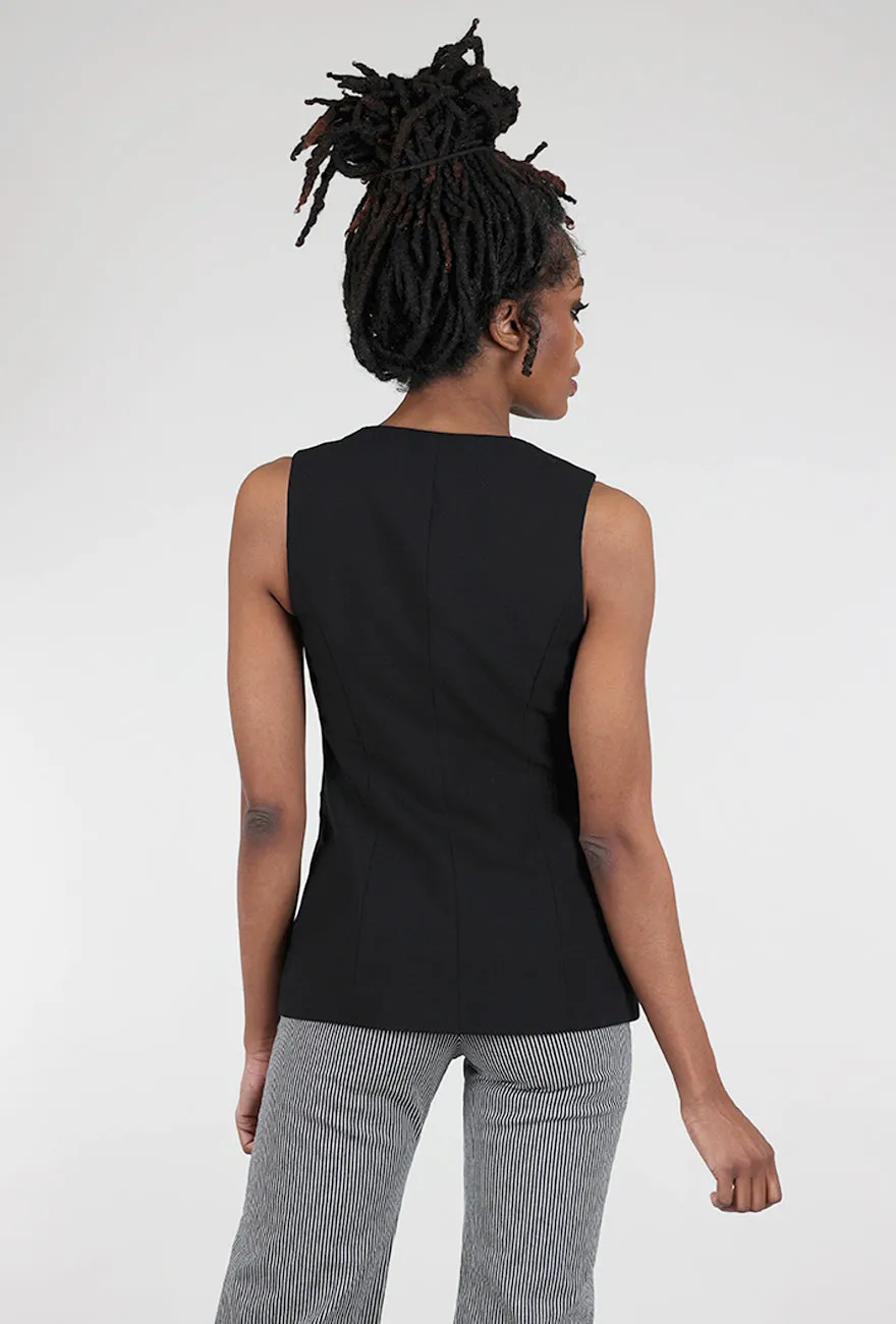 Lila Fitted Vest, Black Urban Minimal