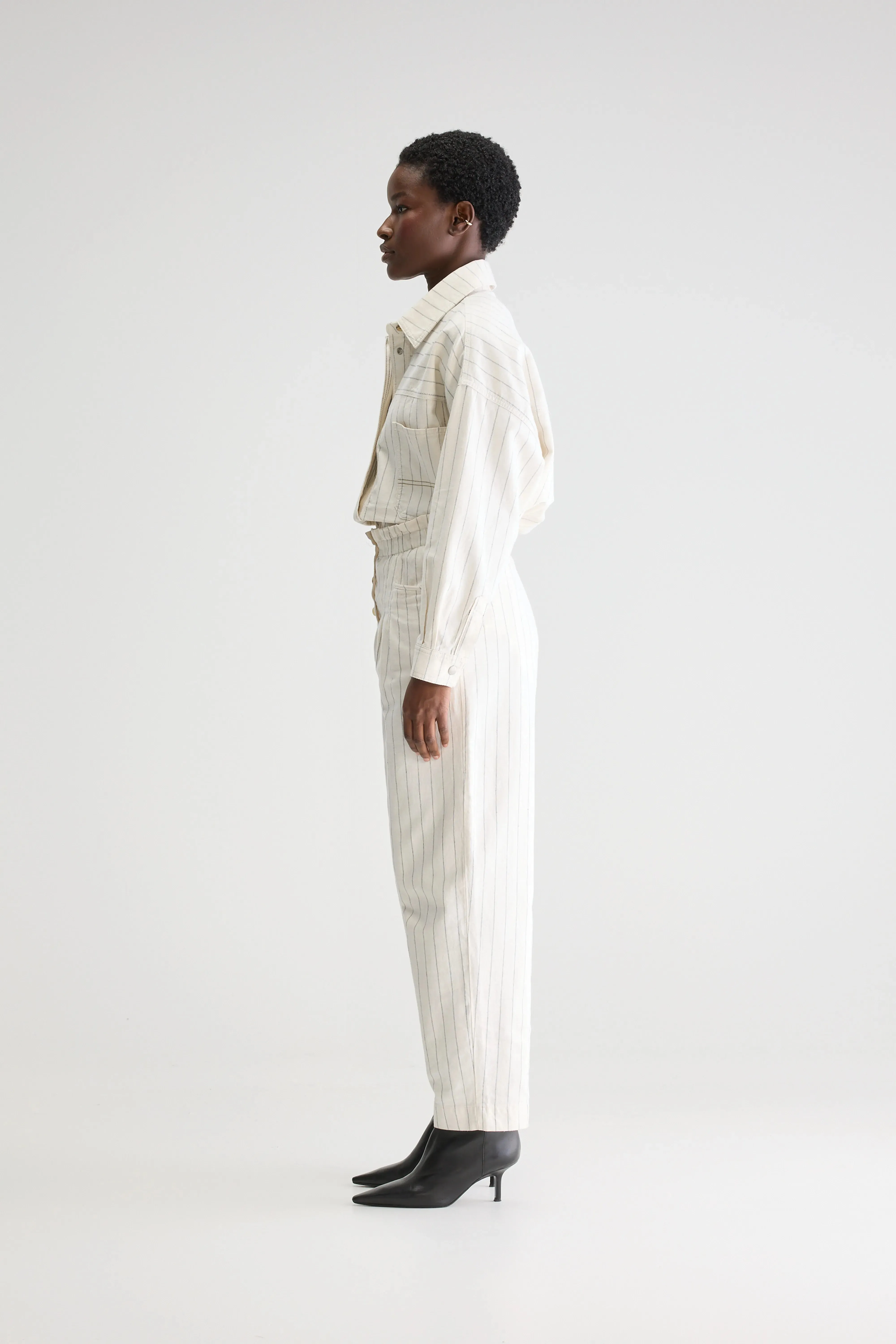 Lilo paperbag trousers (251 / W / STRIPE A) Smooth Fabric