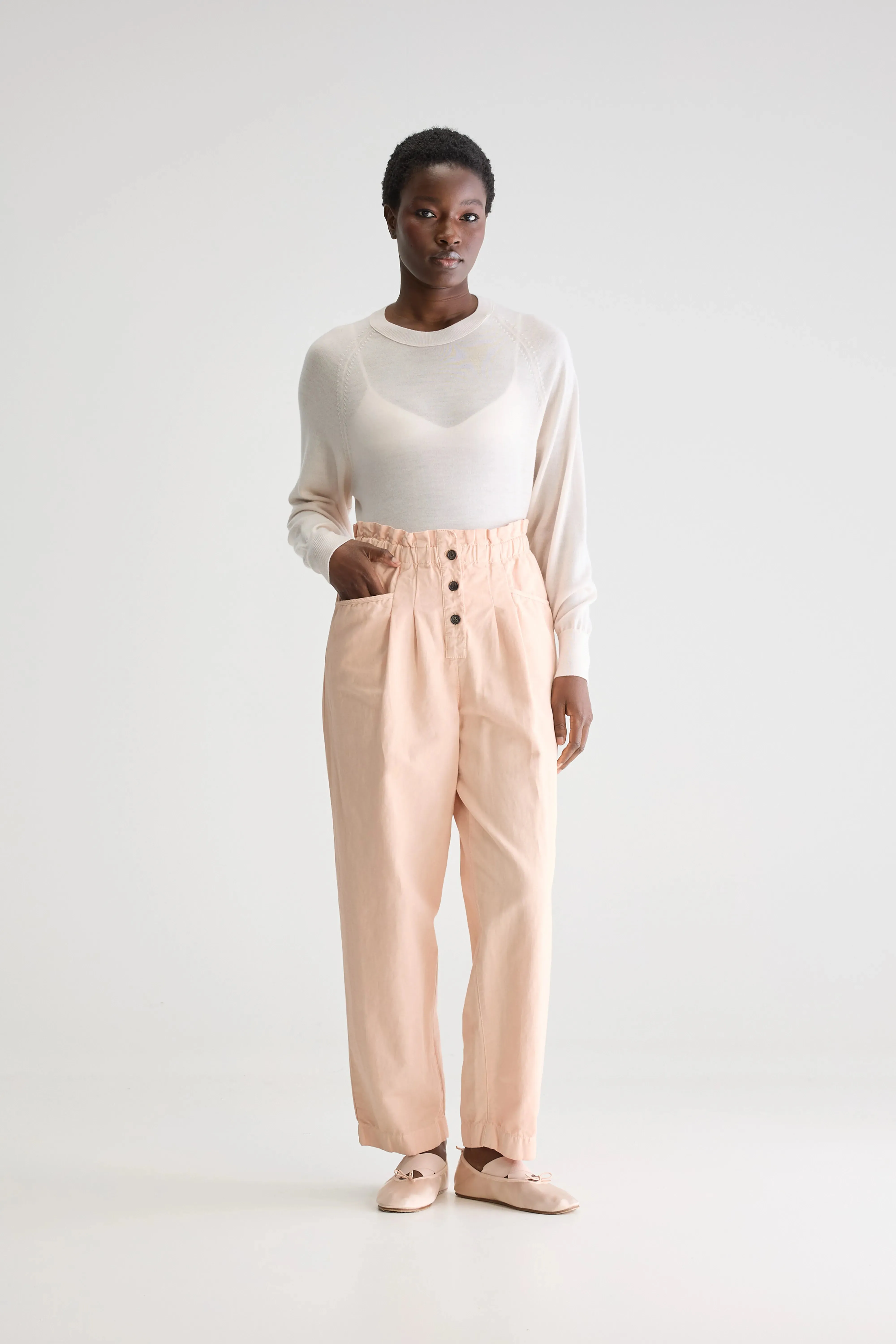 Lilow paperbag trousers (251 / W / SKIN) Premium Waist