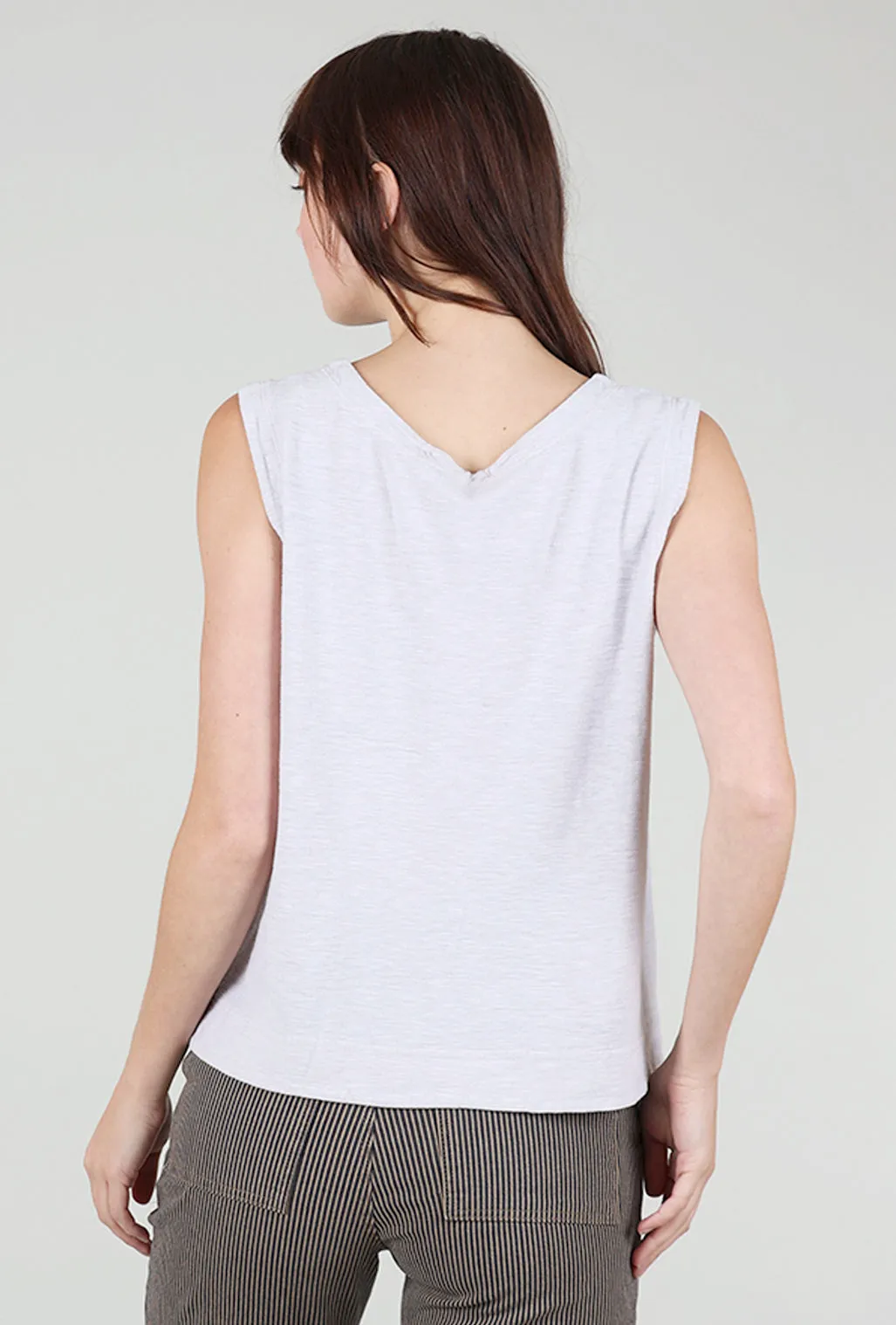 Linen-Cotton Jersey Shell, Aluminum Hot Item
