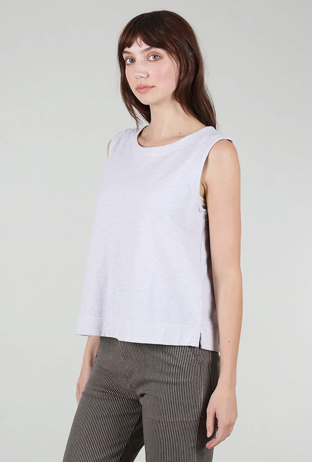 Linen-Cotton Jersey Shell, Aluminum Hot Item