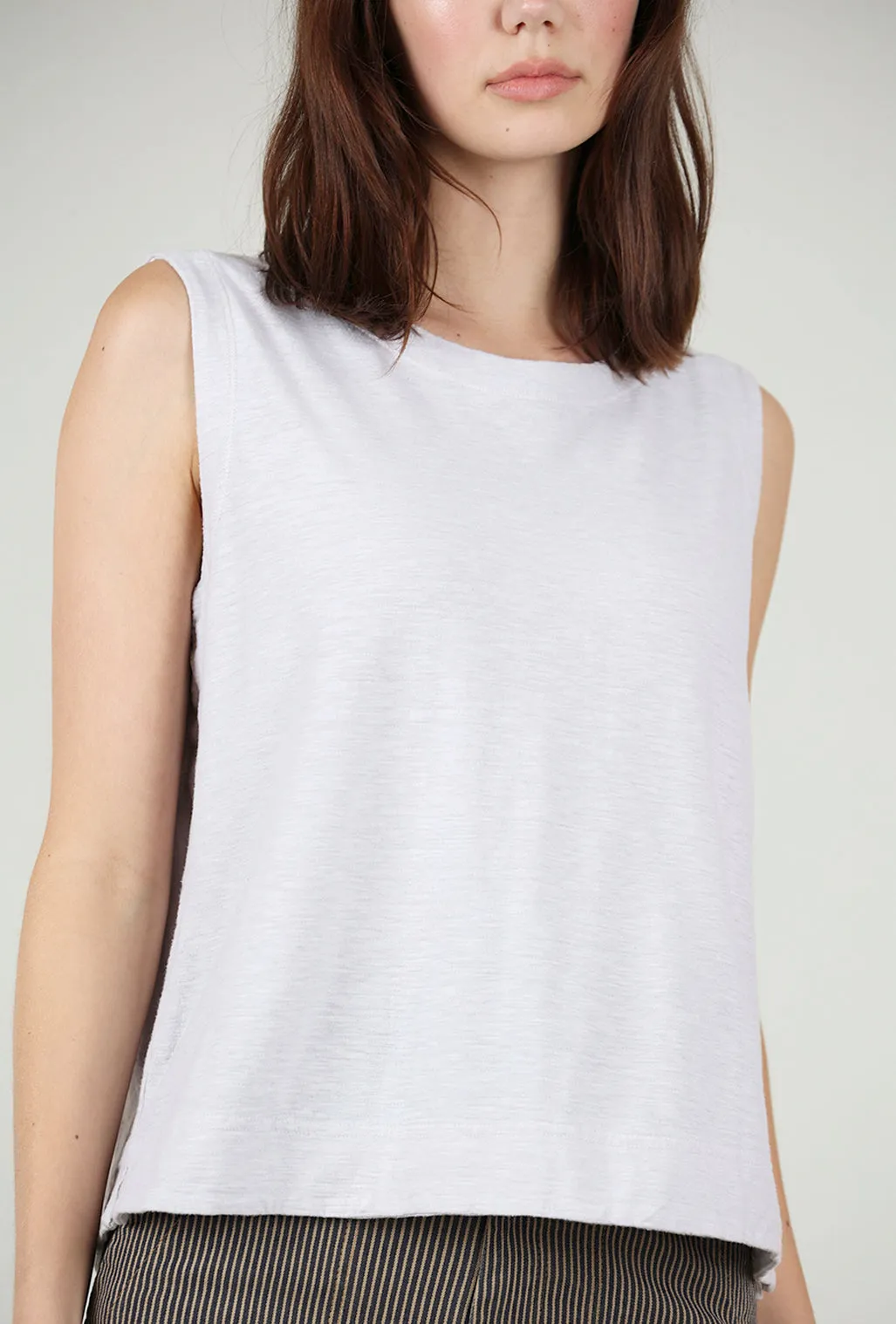 Linen-Cotton Jersey Shell, Aluminum Hot Item