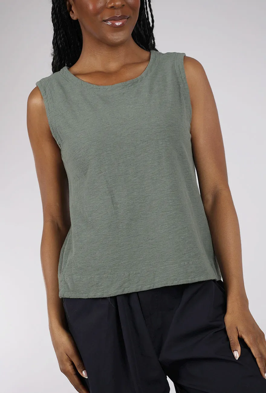Linen-Cotton Jersey Shell, Clay Everyday Fashion