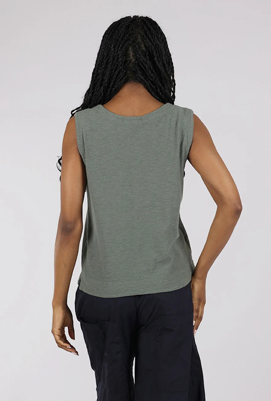 Linen-Cotton Jersey Shell, Clay Everyday Fashion