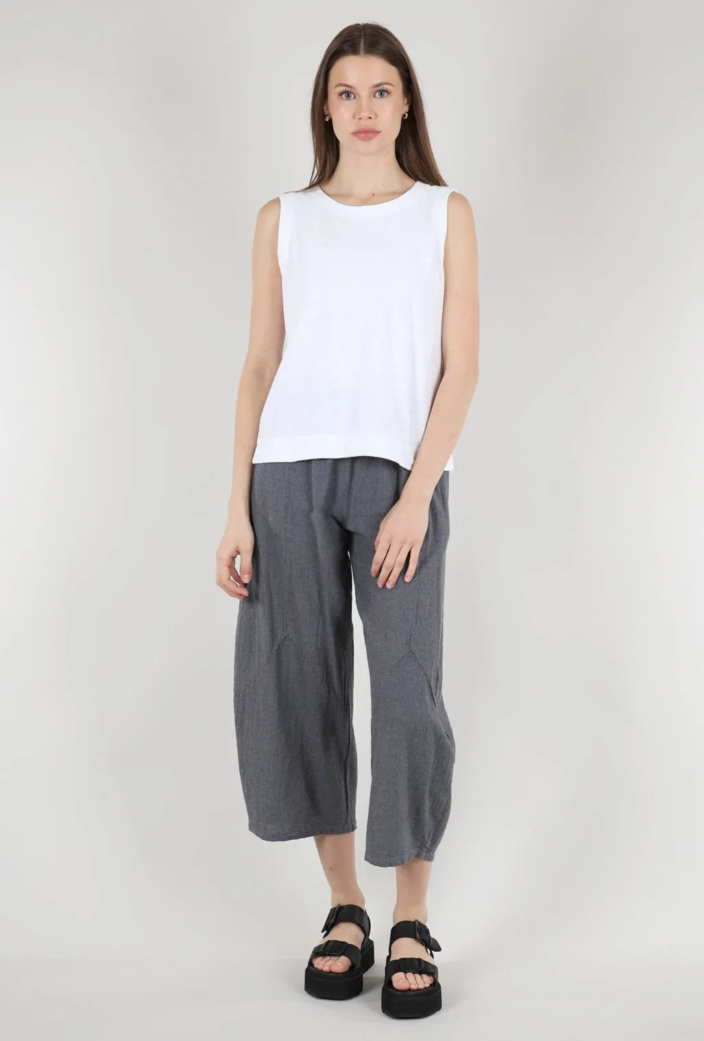 Linen-Cotton Jersey Shell, White Comfy Style