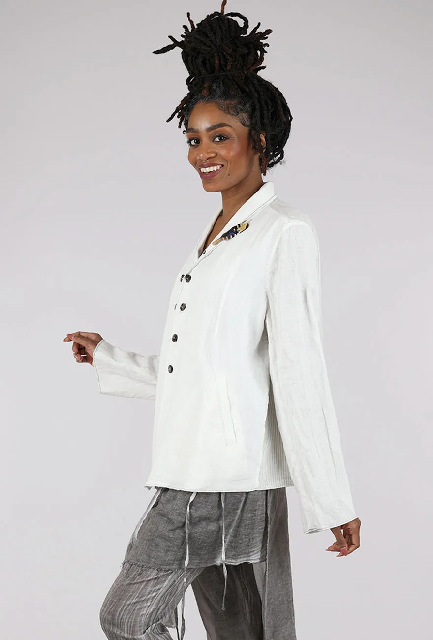 Linen Lonnie Jacket, White Soft Luxe