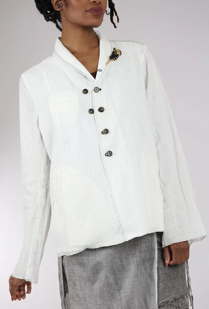 Linen Lonnie Jacket, White Soft Luxe