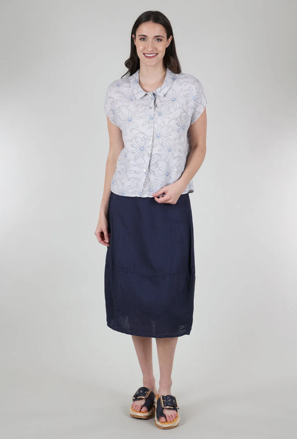 Linen Side-Pleat Skirt, Night Sky Functional Look