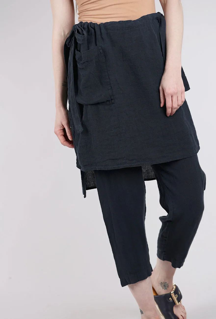 Linen Skirt Over Pant, Navy Smart Design