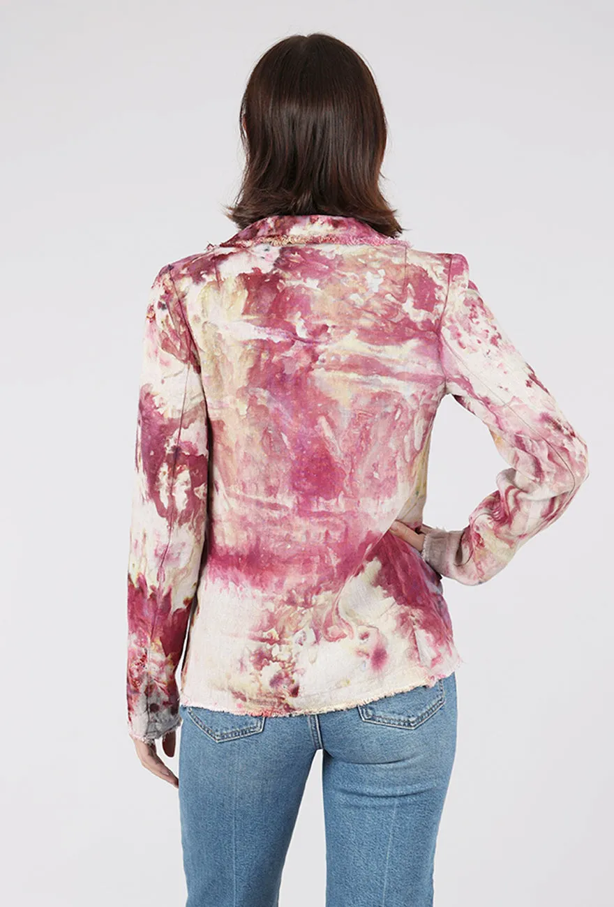 Linen Slim Jacket, Rose/Oat Soft Chic