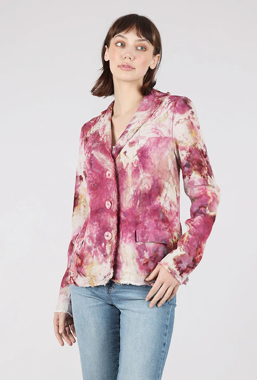 Occasion Linen Slim Jacket, Rose/Oat