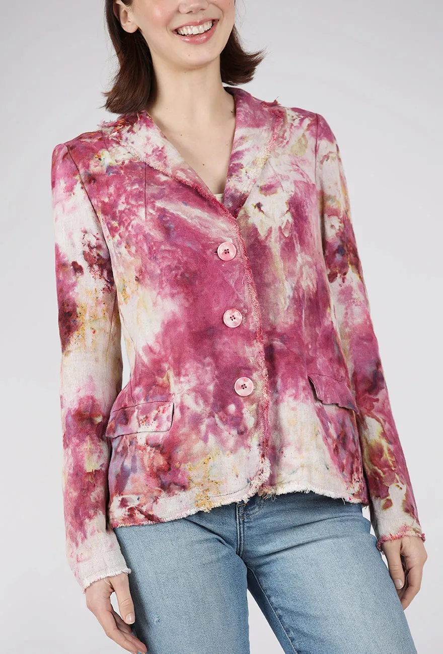 Linen Slim Jacket, Rose/Oat Soft Chic
