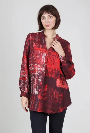 Tamra Tunic Blouse, Red/Plum Non-Iron