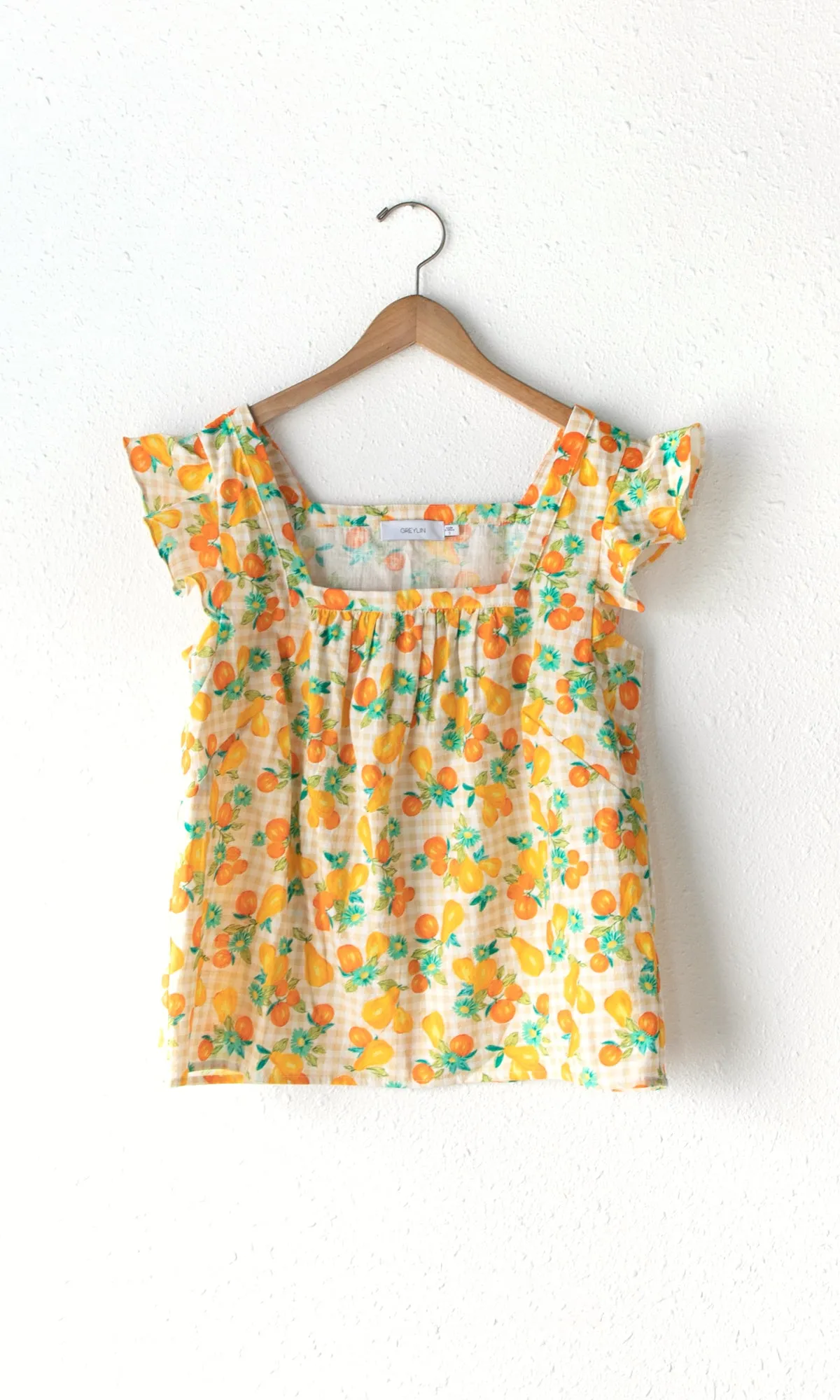 Lora Gingham Square Neck Top Classic Designs