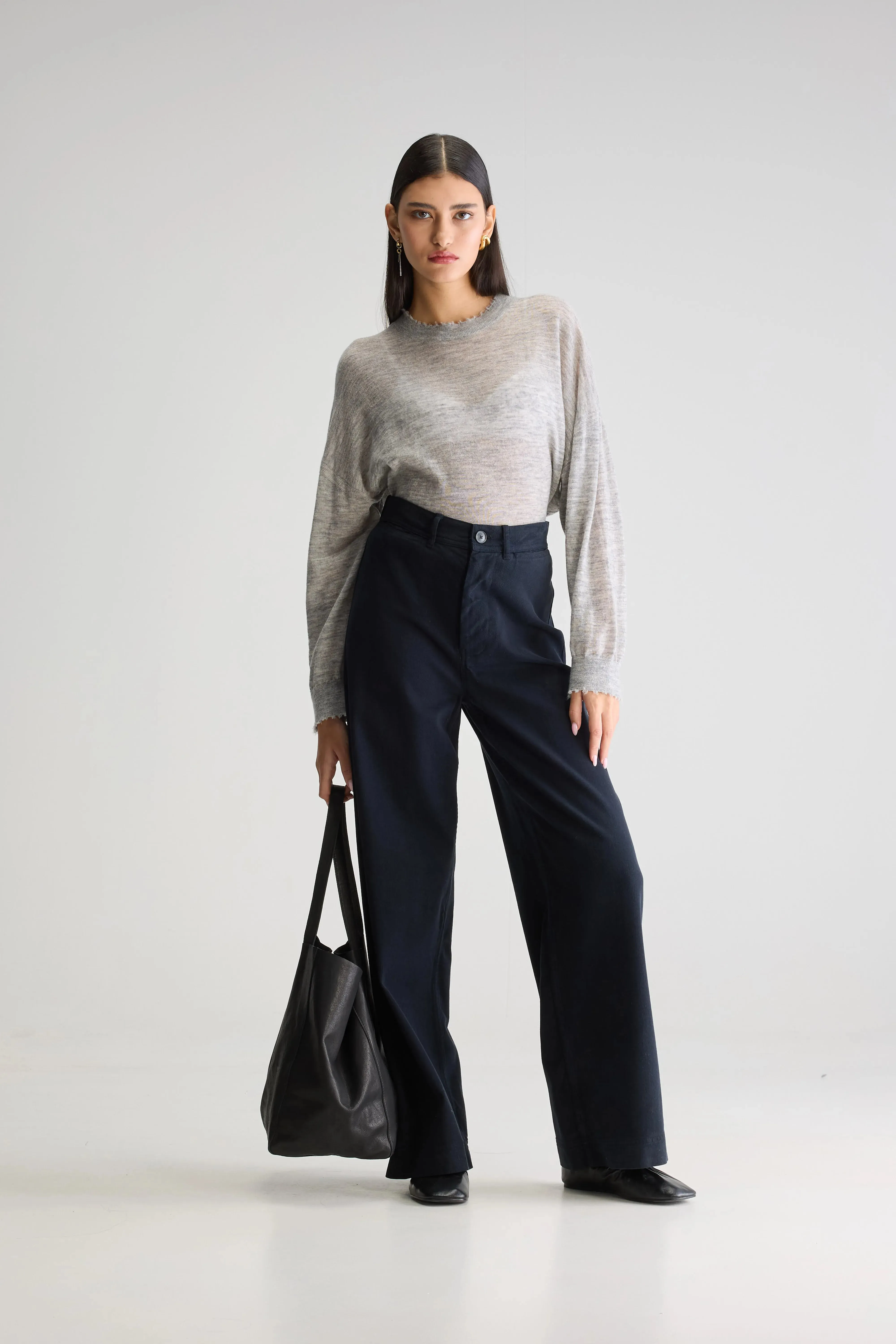 Lottie wide trousers (252 / W / NAVY) Timeless Appeal