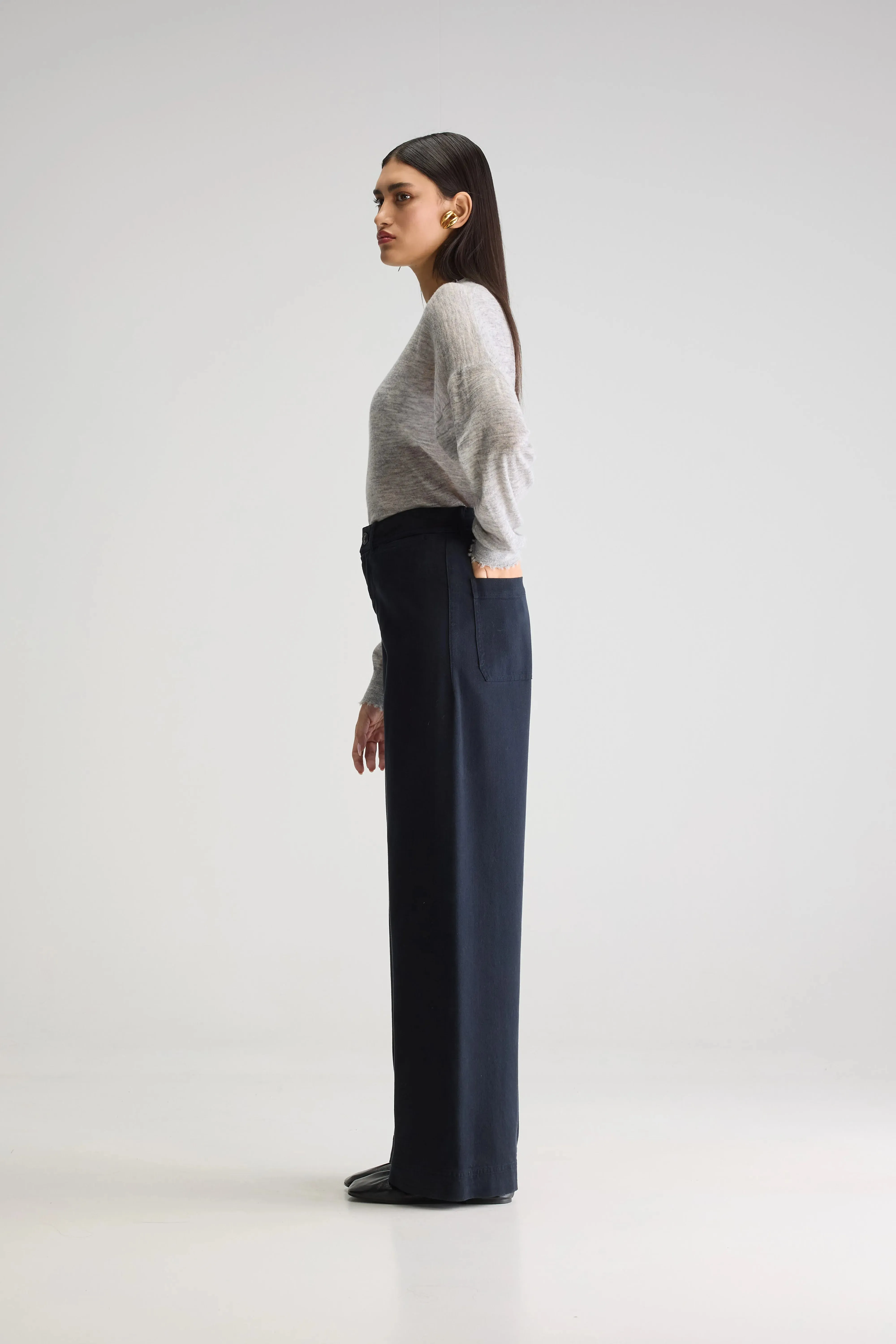Lottie wide trousers (252 / W / NAVY) Timeless Appeal