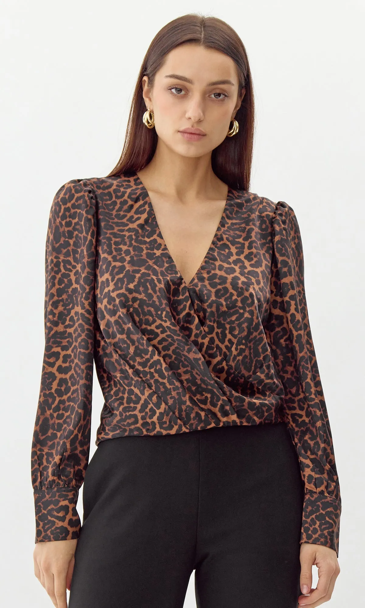 Lourdes Animal Blouse Flowy Chic