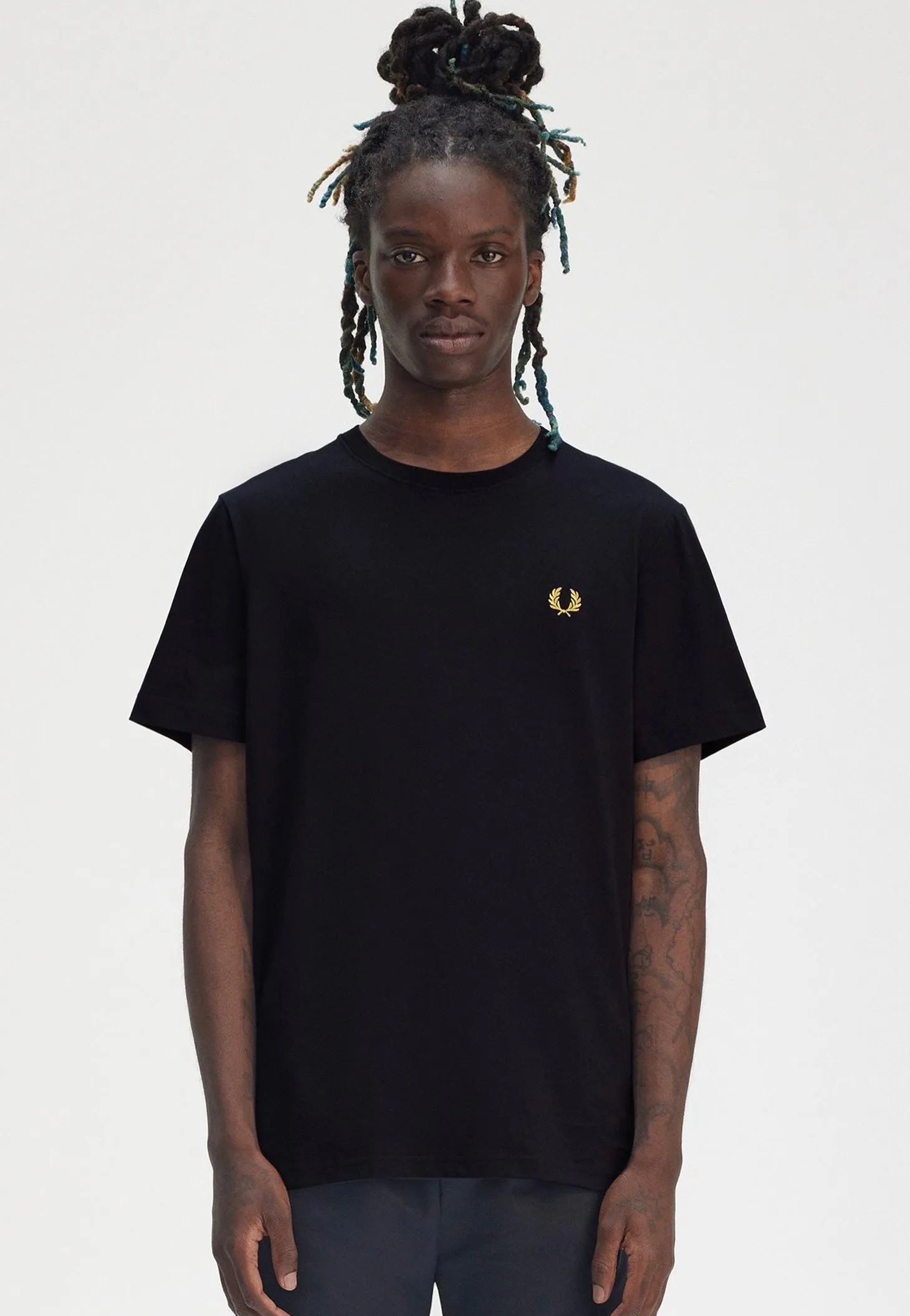 Low - waisted Fred Perry - Crew Neck Navy/Honeycomb - T-Shirt