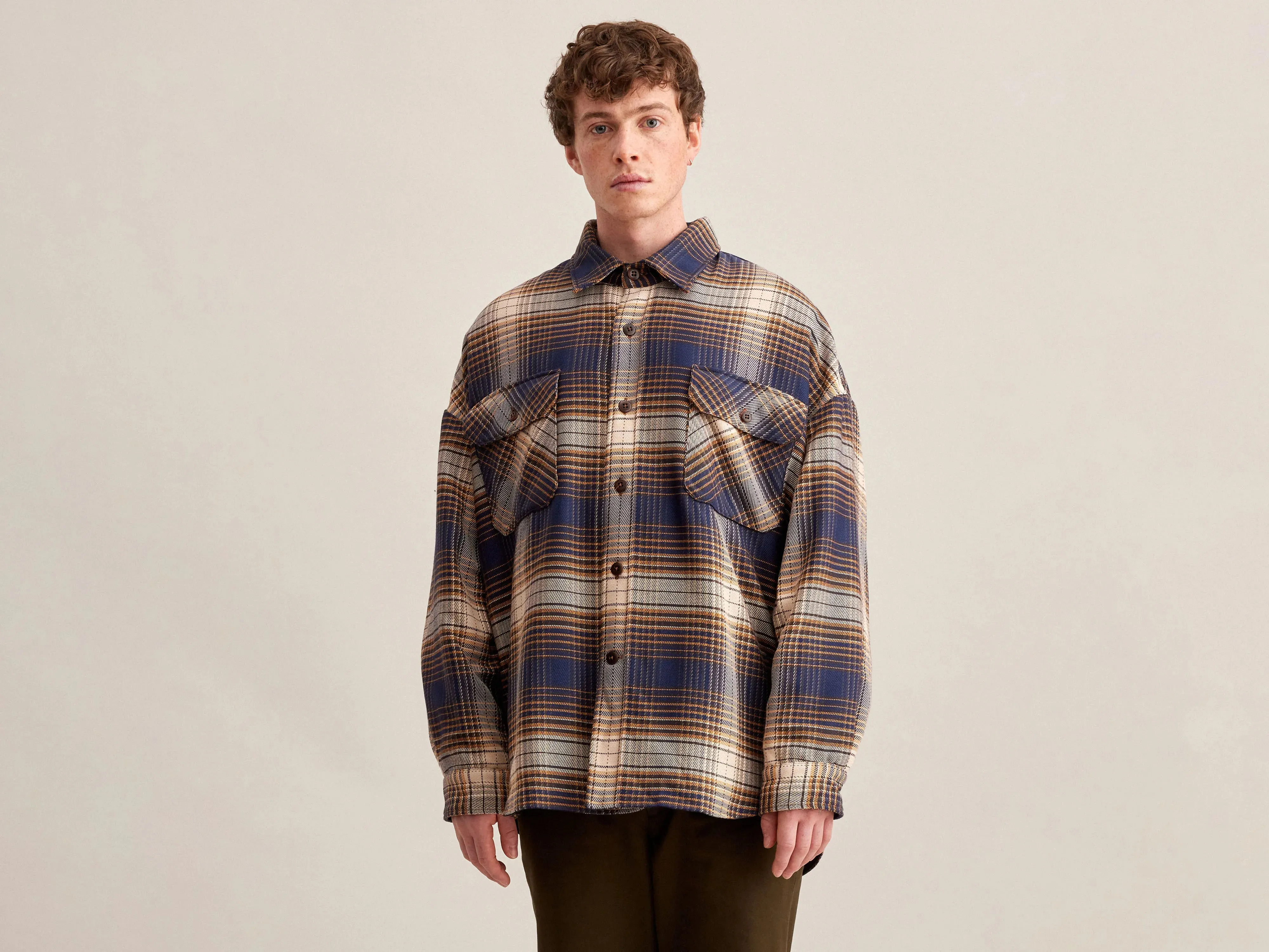 Smart Design Structured Casual Fit Lowe Overshirt (232 / M / CHECK B)