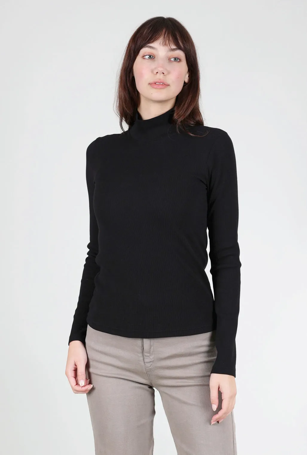 lazy style L/S Mockneck, Black