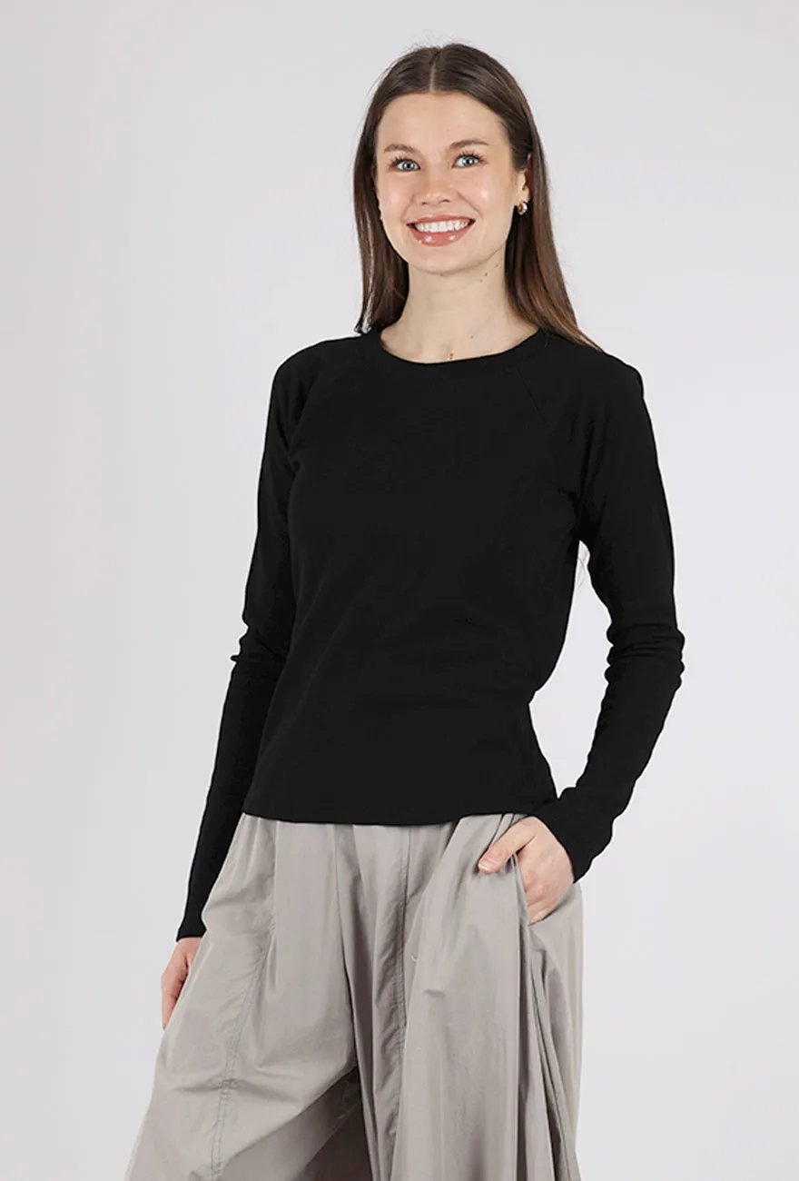 L/S Slim Crew Tee, Black Quirky - eccentric