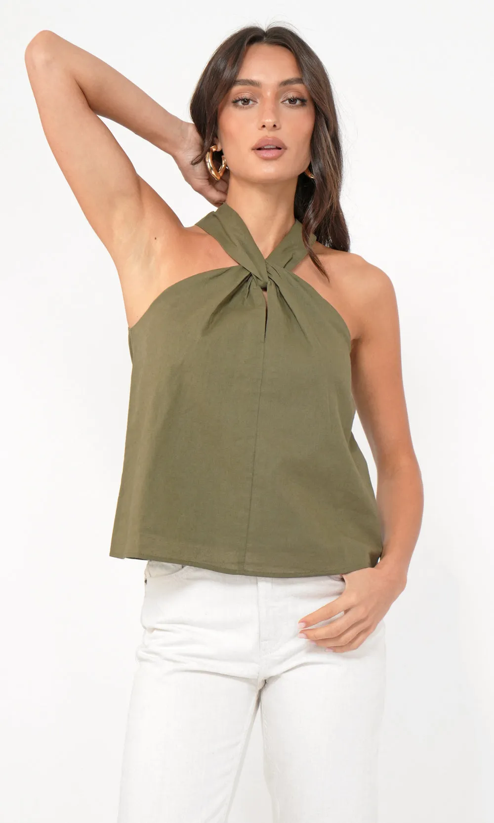 Lucinda Linen Halter Top Spring Layers