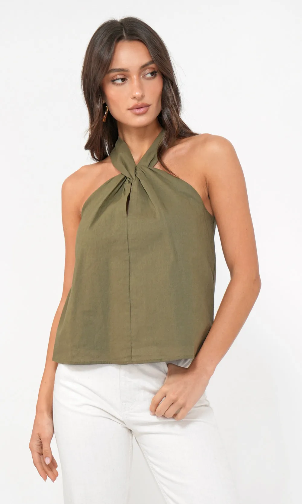 Transport - efficient Lucinda Linen Halter Top