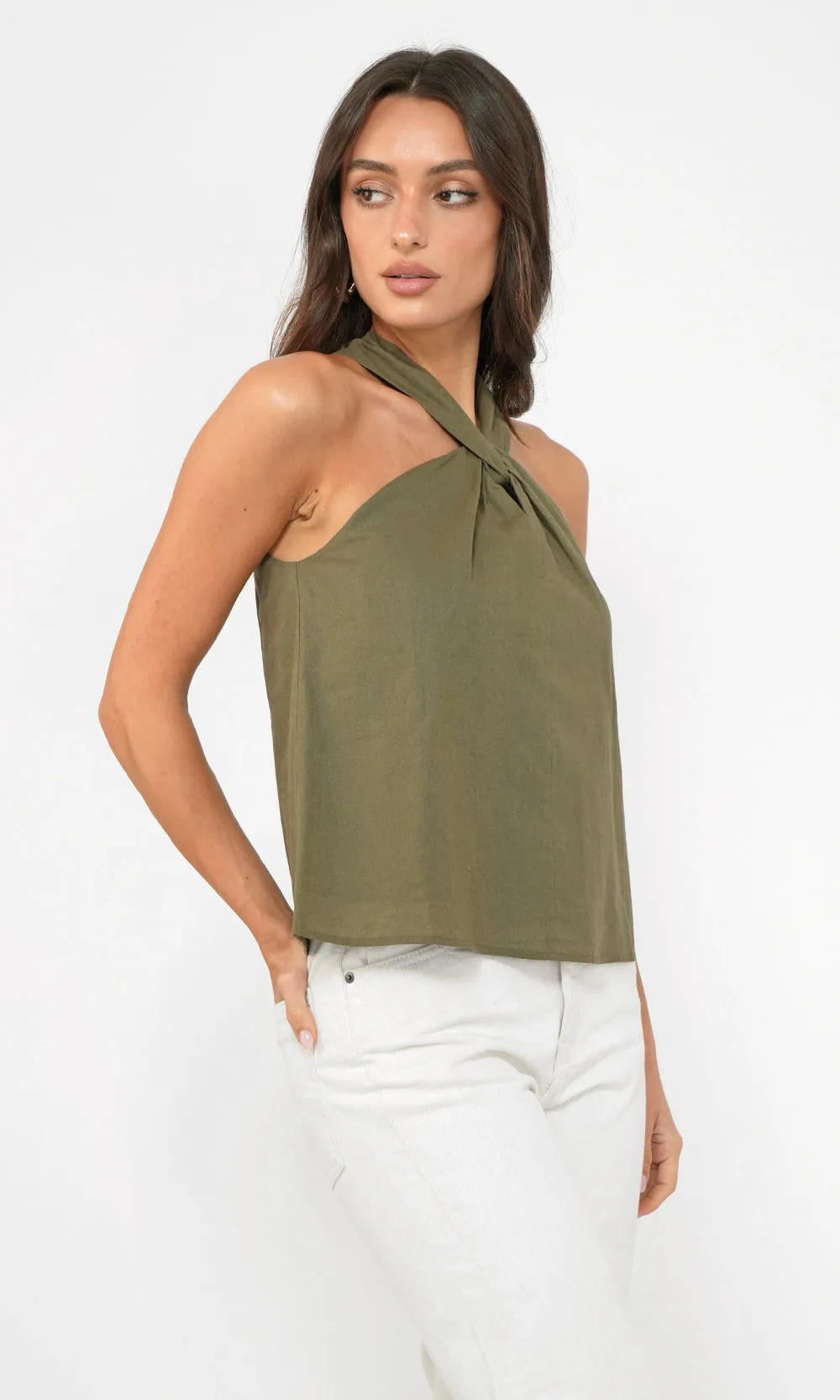 Lucinda Linen Halter Top Spring Layers