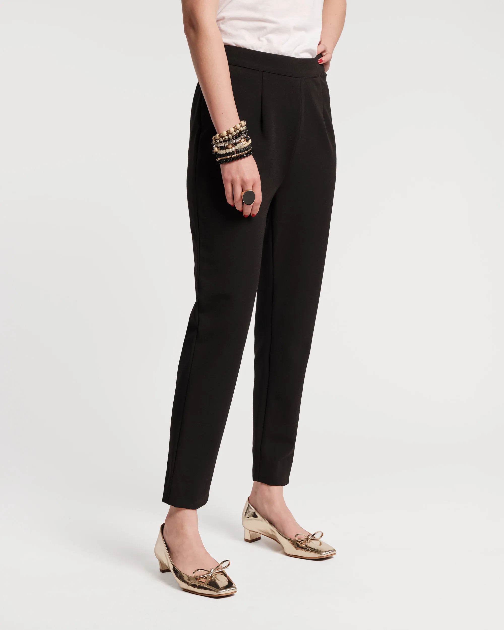 Lucy Japanese Cigarette Pant - Stretch Black Breathable Material