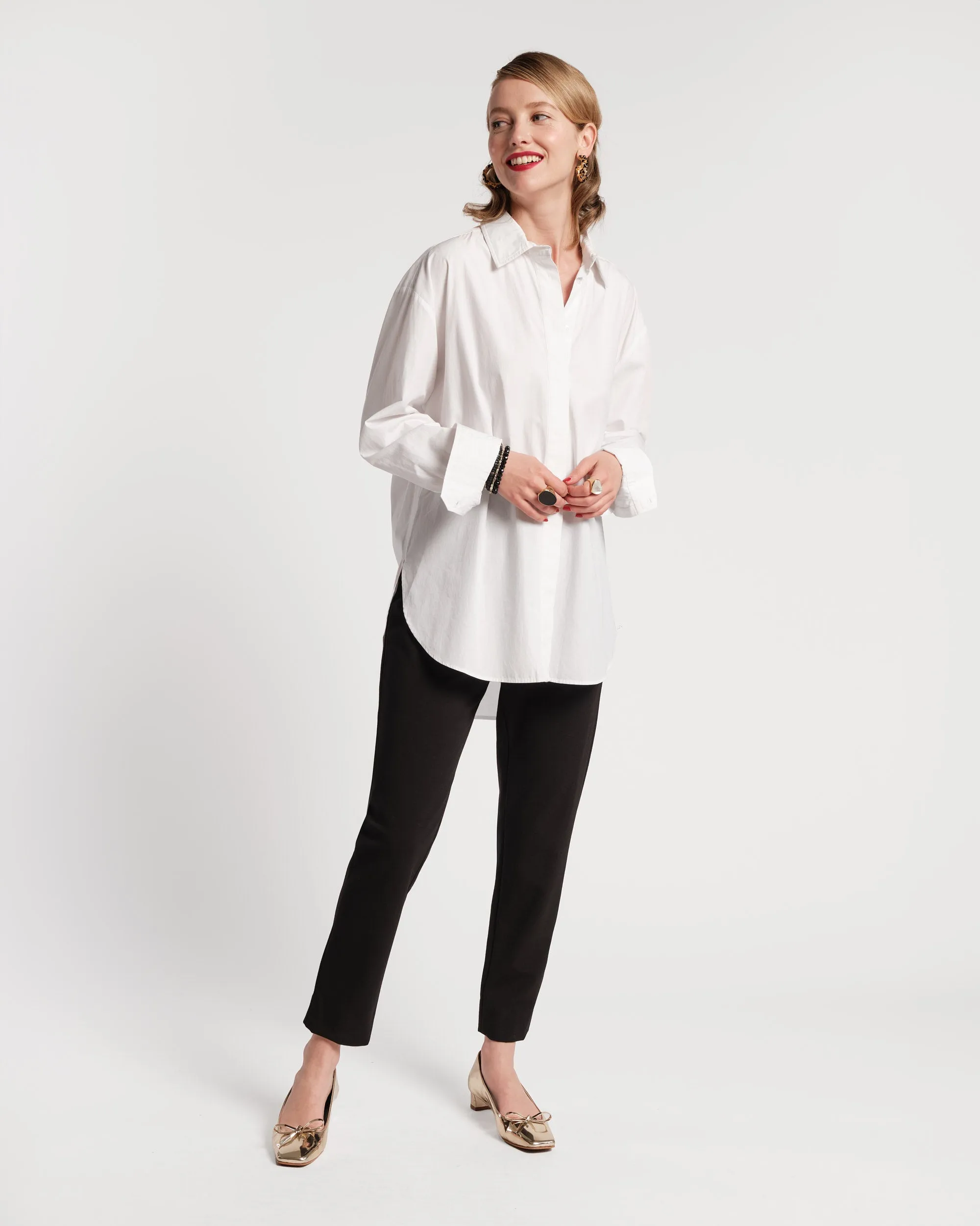 Lucy Japanese Cigarette Pant - Stretch Black Breathable Material