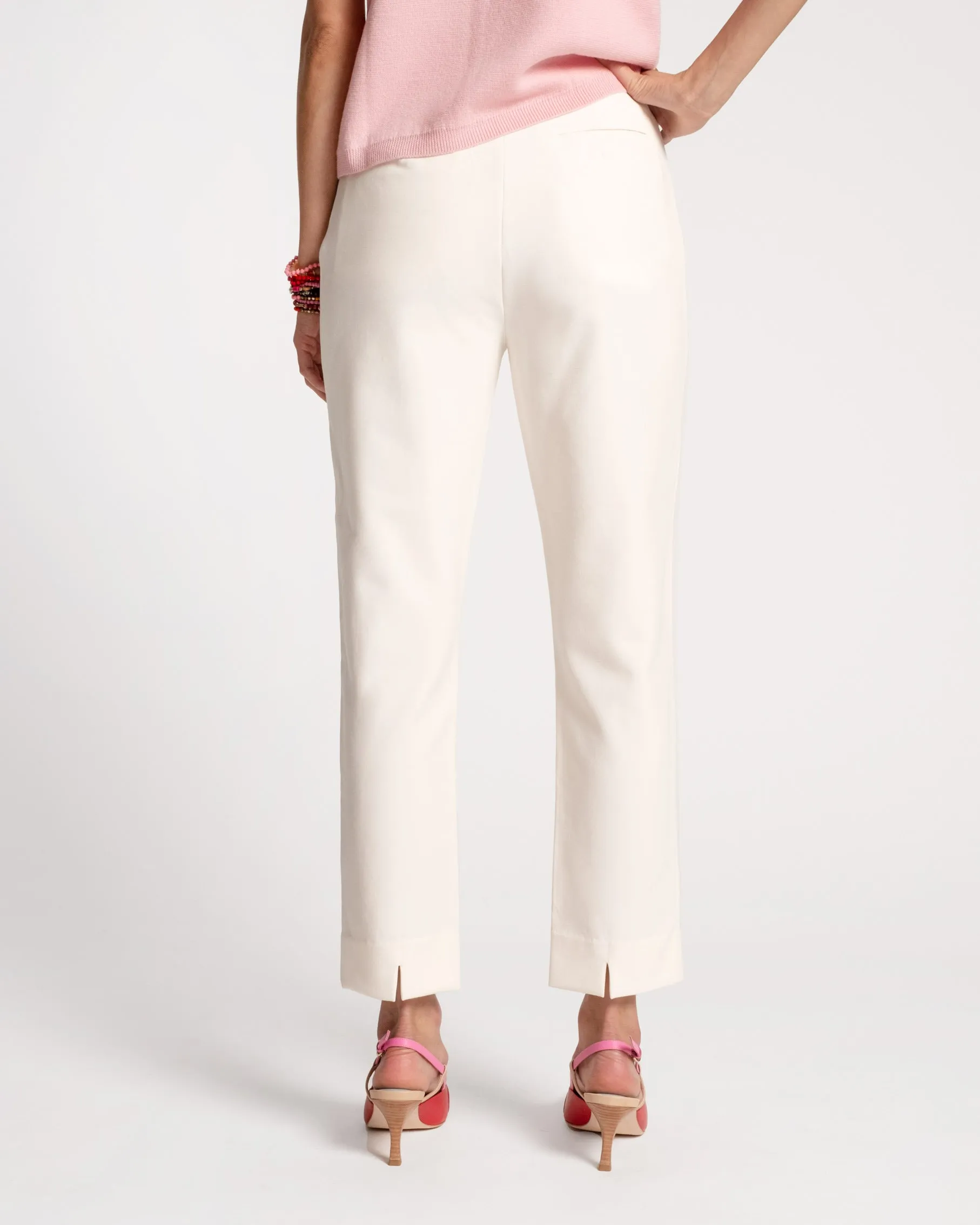 Lucy Japanese Stretch Cigarette Pant - Oyster Breathable Comfort