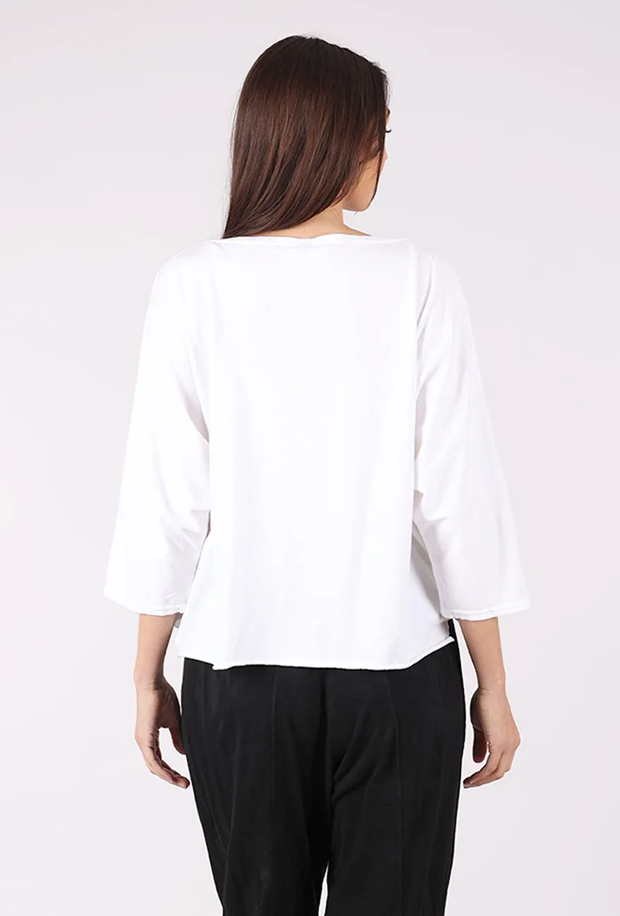 Luna Graphic Dove Tee, Natural Drawstring Detail