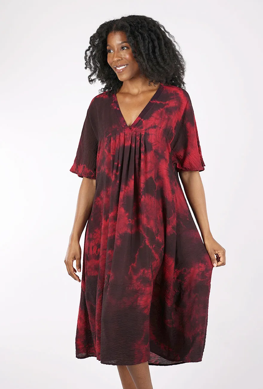 luxe feel Parachute Zen Dress, Marble/Red