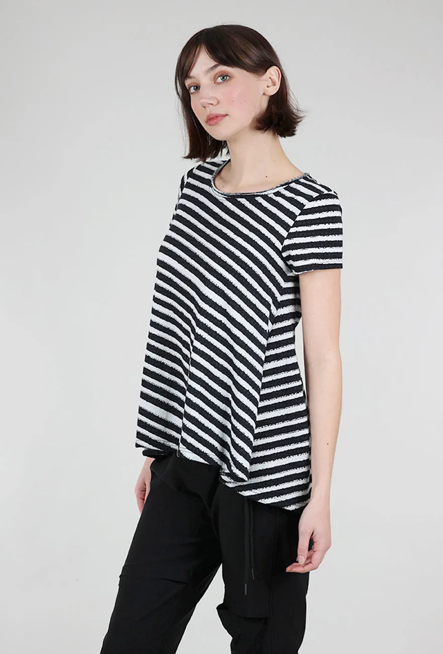 Luxe Jersey Stripe S/S Tee, Black/White Playful Prints