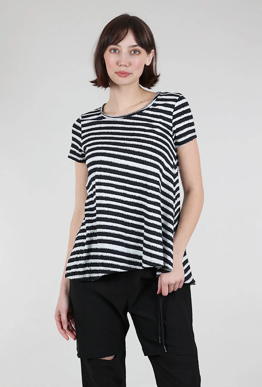Luxe Jersey Stripe S/S Tee, Black/White Daily Outfit Style