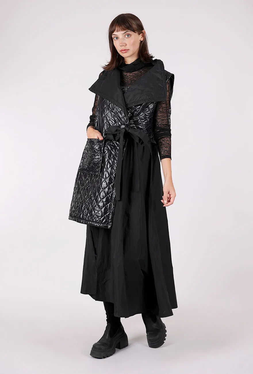 Majt Vest, Black Ribbed Knit