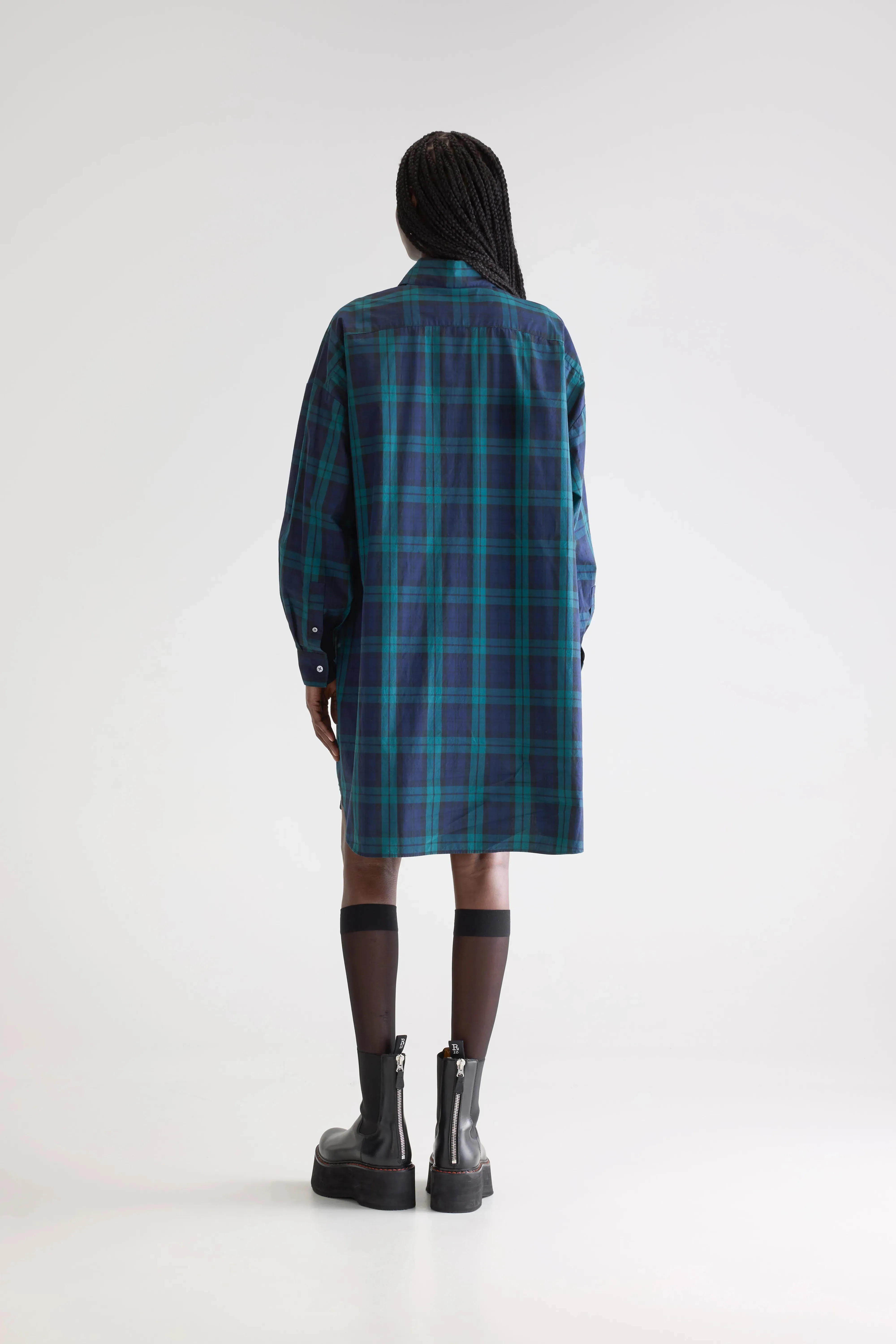 Mandarin Collar Grappa shirt dress (252 / W / CHECK E)