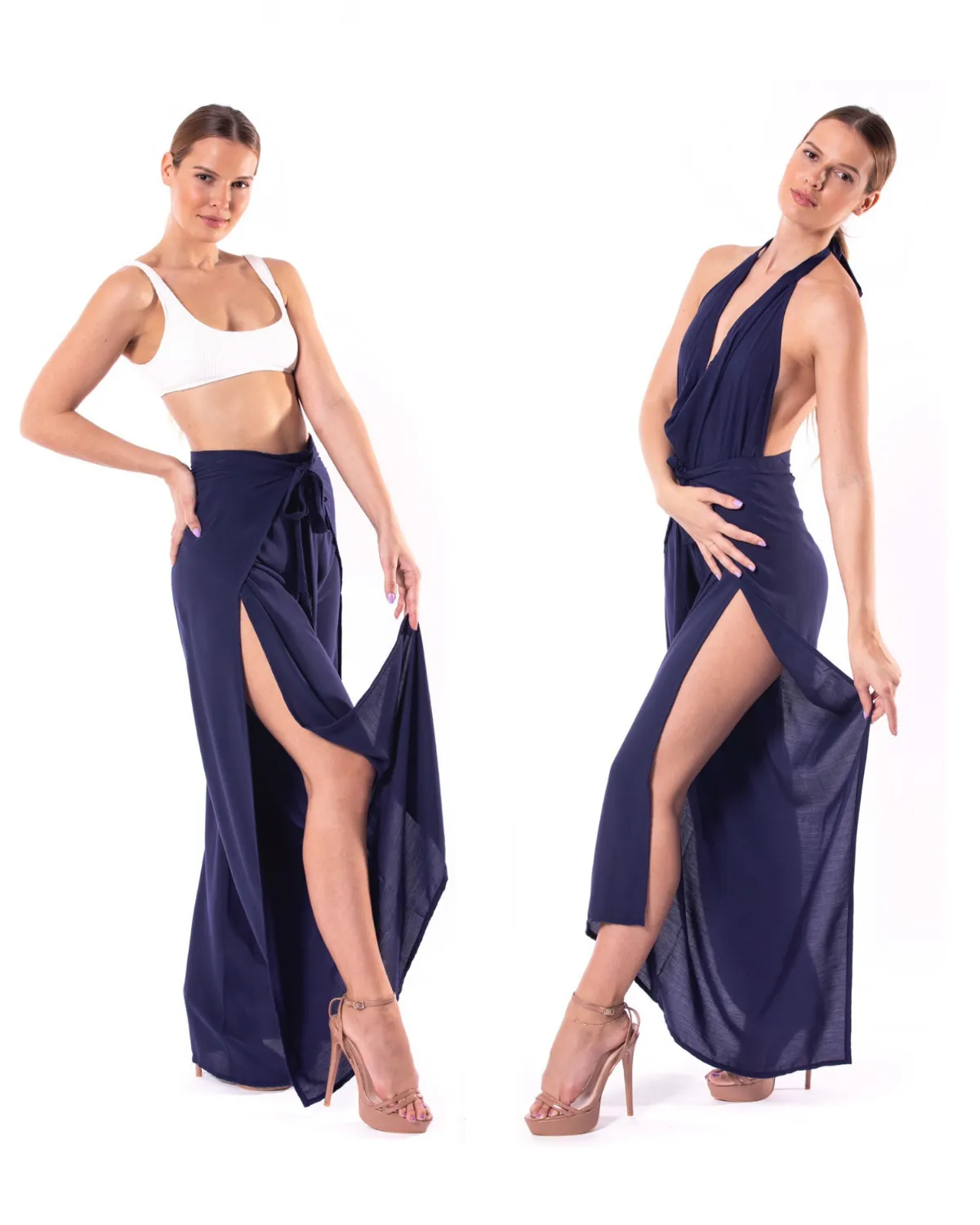Navy Blue_model1 Des:Model is 56 A cup and wears size XS-S and US 0