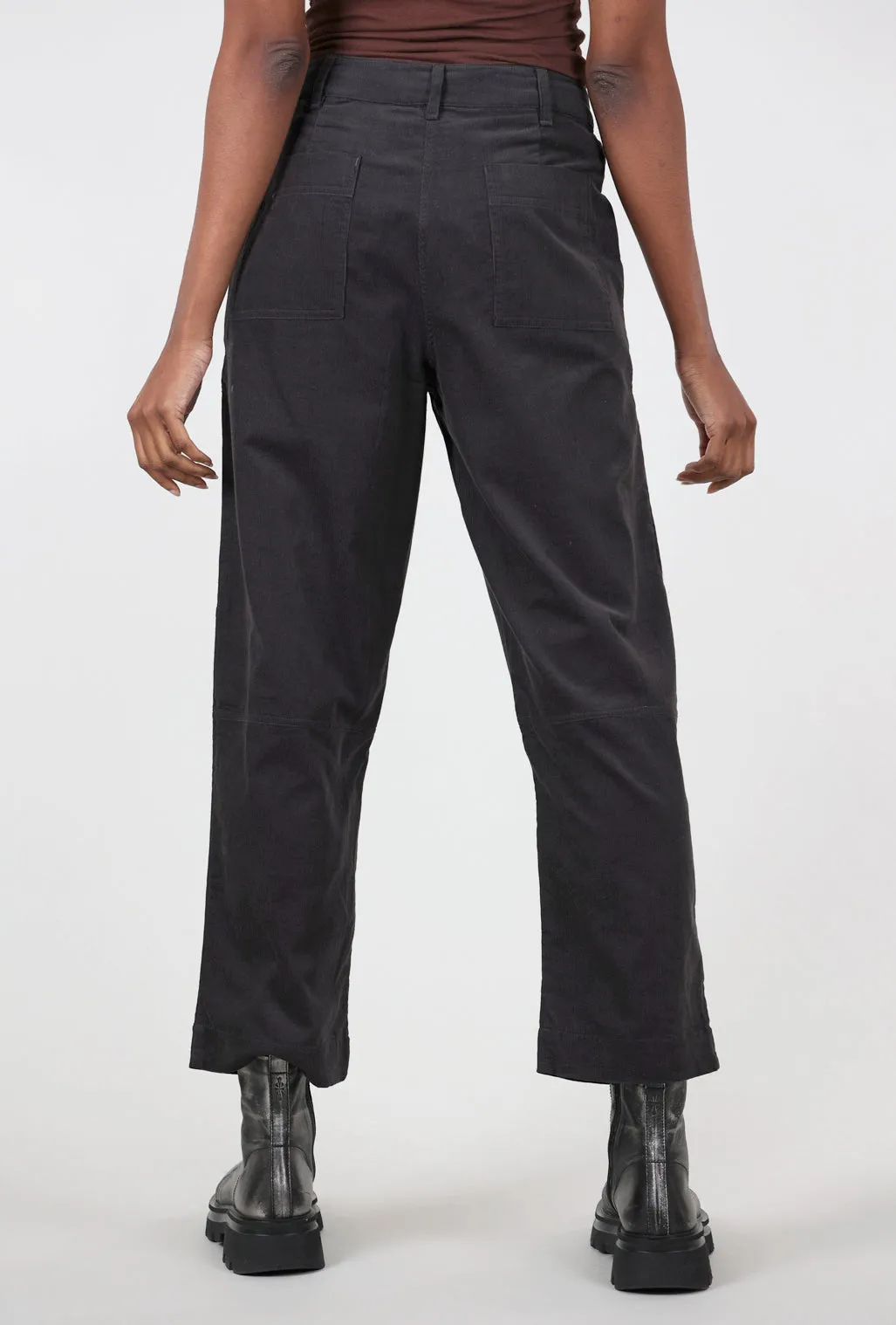 Margate Relaxed Cord Trouser, Gray Comfortable Stretch
