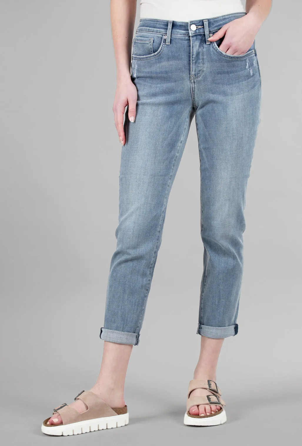 Margot Girlfriend Jeans, Angel Blue Wash Basic Stretch Everyday Comfort